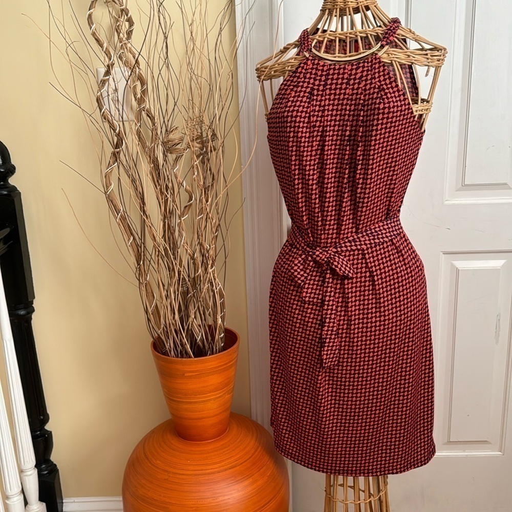 Michael Kors orange and black dress